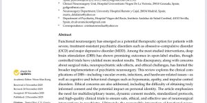Estimulación cerebral profunda (DBS) en psiquiatría resistente